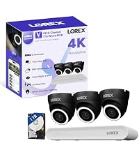 Lorex Connect (New App) | V-Series | 8Ch 4K NVR System | 3 Dome PoE Cameras | Black IP Cameras | No ...