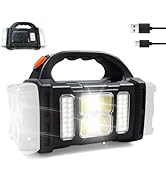 GEEBONFLUGENS Solar Handheld Flashlight, 4 Lighting Modes Rechargeable LED Work Light, USB-C &amp; So...