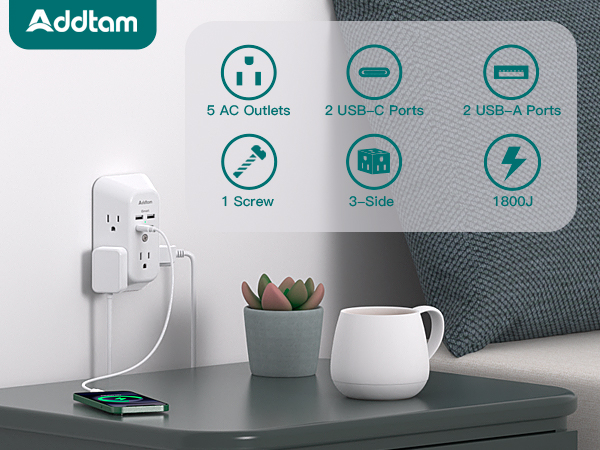 AD5004C2-surge protector outlet extender