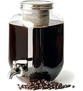 County Line Kitchen Cold Brew Coffee Maker, Mason Jar Pitcher - Heavy Duty Soda Lime Glass w/Stai...