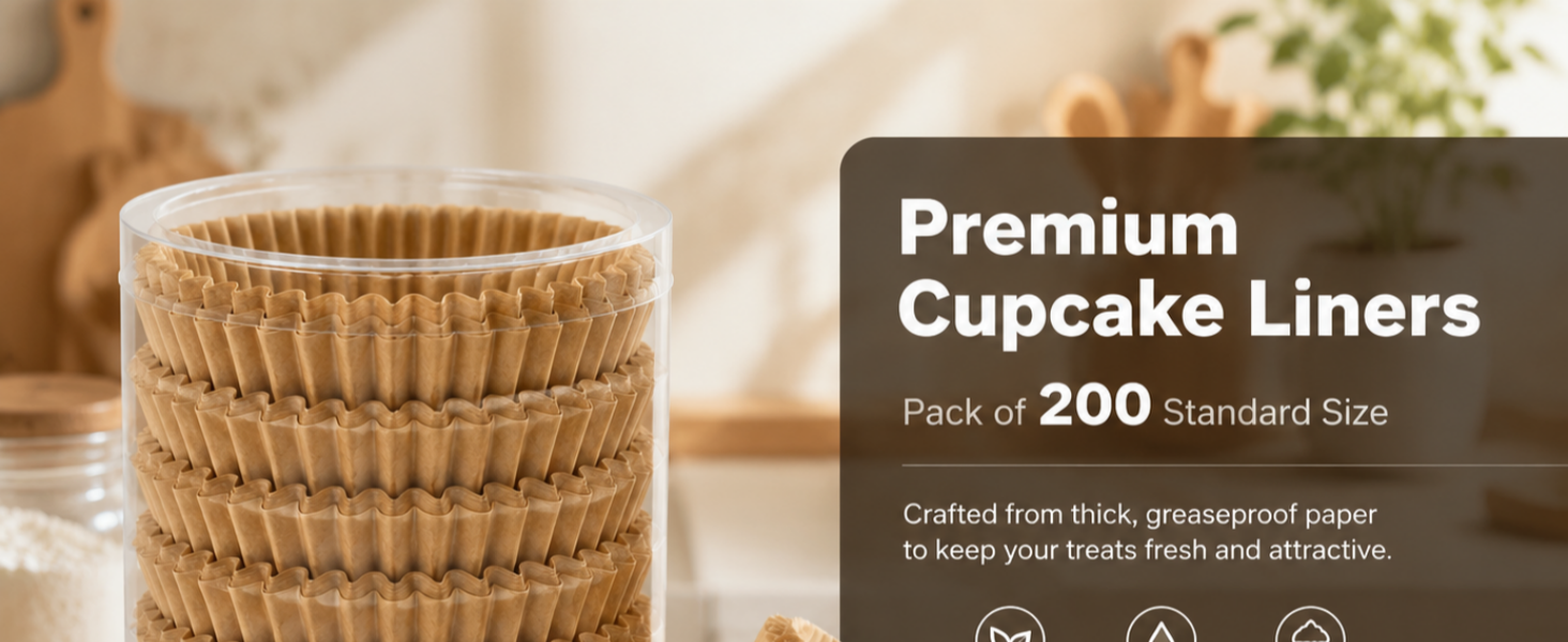 200 standard cupcake liners