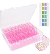 Cosics Bead Storage Containers, Plastic Bead Organizer Case with 30 Small Storage Case for Small ...