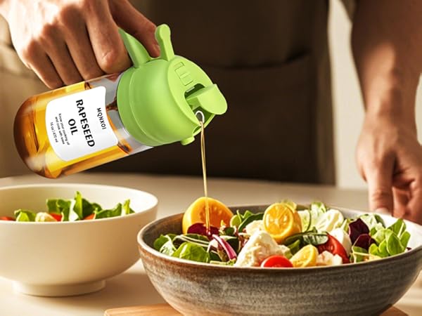 2 in 1 Glass Oil Sprayer &amp; Dispenser, 470ml Glass Olive Oil Sprayer,Cooking Oil Sprayer,Salad