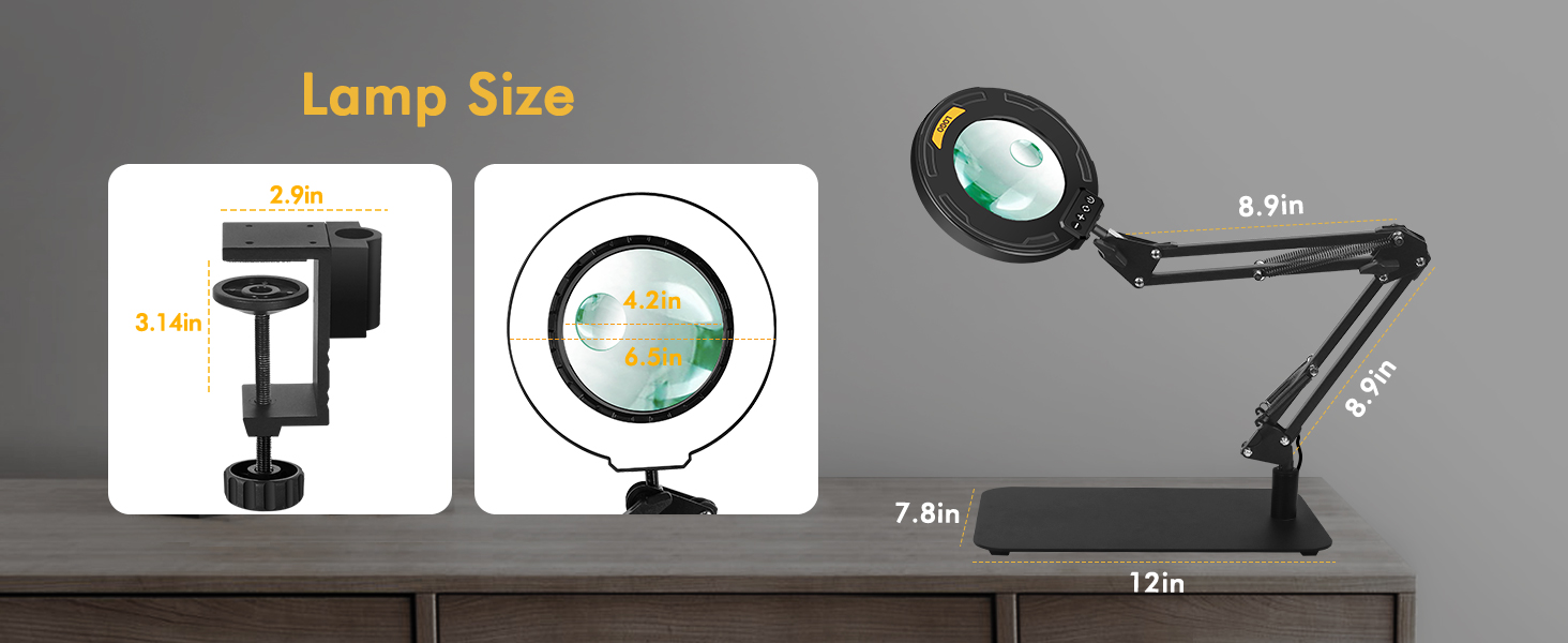 magnifying glass with light and stand