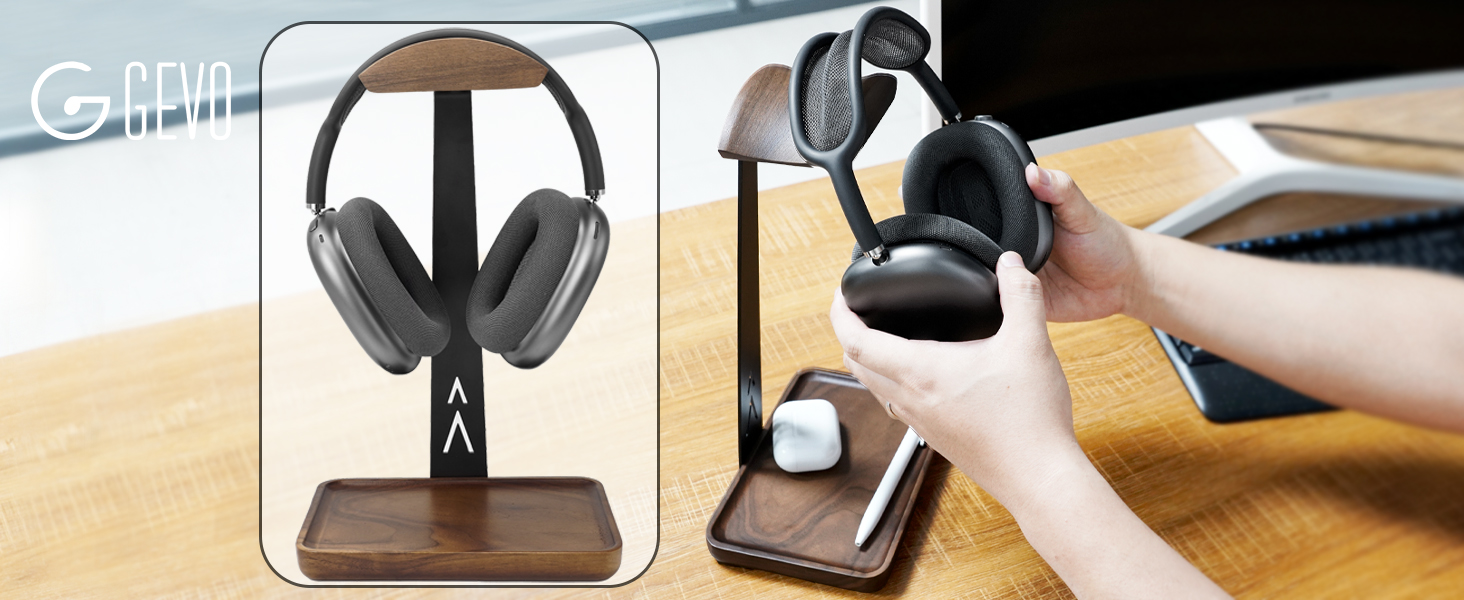 walnut headphone holder