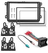 NuIth Double DIN Radio Installation Dash Kit W/Radio Wire Harness for 2005-2015 Volkswagen, After...