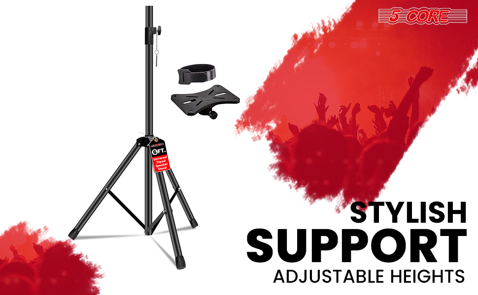speaker stand sturdy heavy duty adjustable height tripod mount pole stage studio floor