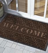 Yimobra Welcome Door Mat, Heavy Duty Durable Front Door Mat for Home Entrance, Garage and Garden ...
