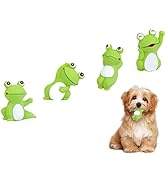 Volacopets 4 cute frog puppy squeak toys latex float water pool dog toys squeaky for small breed ...