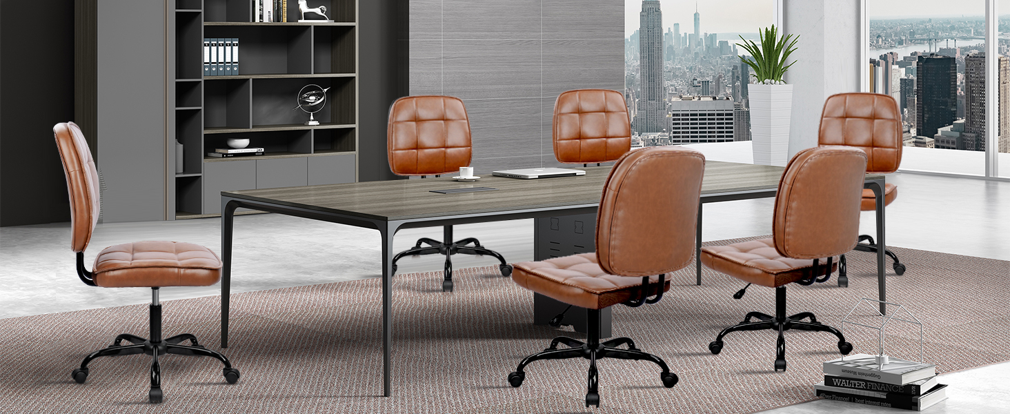small leather chair without arms