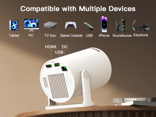 mini projector with wifi and bluetooth for bedroom protable smart 4K phone movie proyector