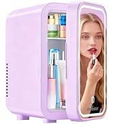 Enventor Mini Skincare Fridge Small Refrigerator for Bedroom, Beauty Fridge for Makeup with Dimma...