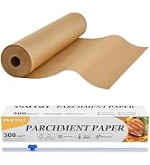 SMARTAKE Parchment Paper Roll for Baking, 15 in x 242 ft, 300 sq.ft, Non-Stick Baking Paper Sheet...