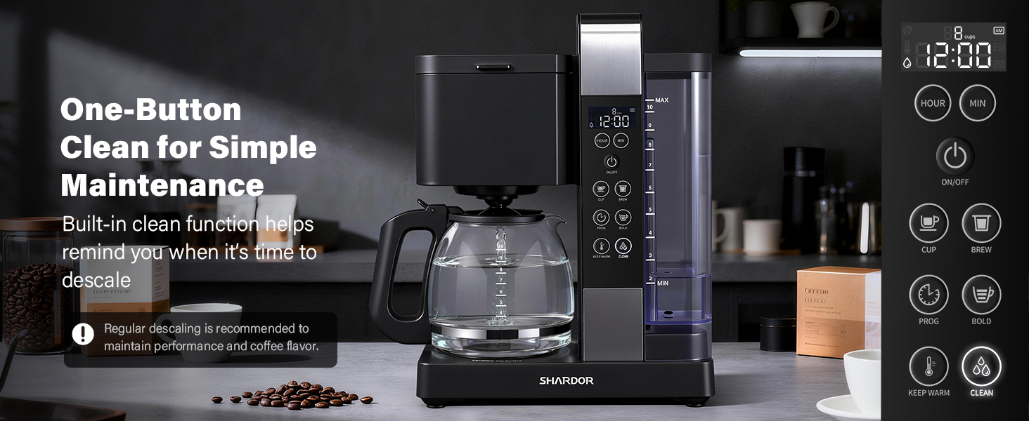 clean easily with one button