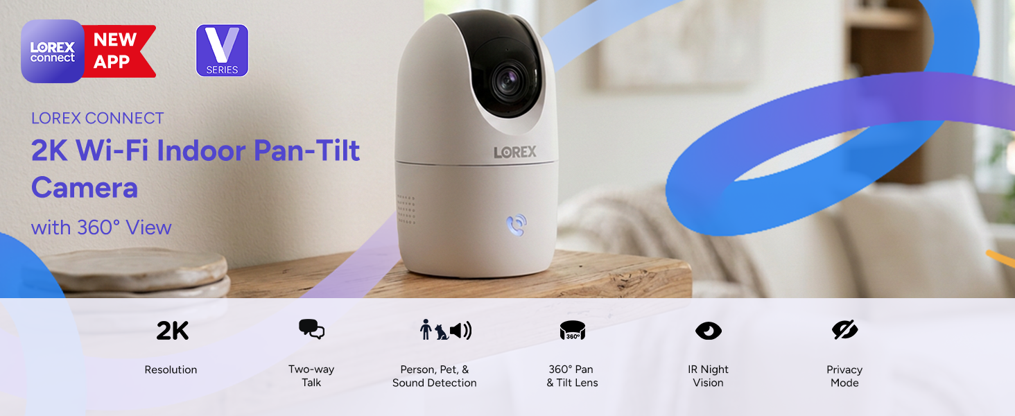 Lorex Connect 2K Indoor Pan-Tilt Wi-Fi Camera