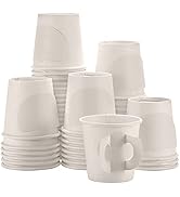 King Zak Disposable Espresso Paper Cup with Handle - 4 oz | Cream Color | Pack of 50 (739)