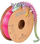 Sovol PLA Filament Silk Tri Color Co-Extrusion 1.75mm, 3D Printer Filament 1kg/ 2.2lbs, Shiny Sil...