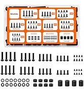 Universal TV Mounting Hardware Screws Kit Set Black up to 80 inch 76Pcs | Includes M4 M5 M6 M8 ha...