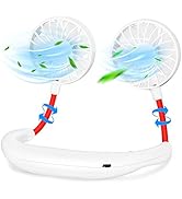 Portable Neck Fan Hand Free Personal Mini Fans USB neck hang fan, 360 Degree Free Rotation person...