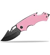 Flissa Mini Folding Pocket Knife, 2.5-Inch Stainless Steel Drop Point Blade, EDC Pocket Knives fo...
