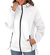 Avoogue Rain Jacket for Women Waterproof Lightweight Windbreaker Jacket with Hood Packable Rainco...