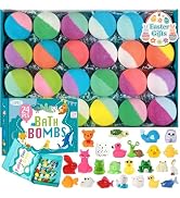 Bath Bombs for Kids with Surprise Inside, 24 Pack Kid Bath Bombs Gift Set, Easter Basket Stuffers...