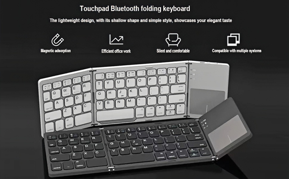 Foldable Bluetooth Keyboard with Touchpad,