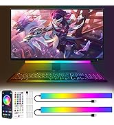 KANTUTOE Smart Under Monitor Light Bar, App and Remote Control Gaming Ambient Lights,Music Sync C...