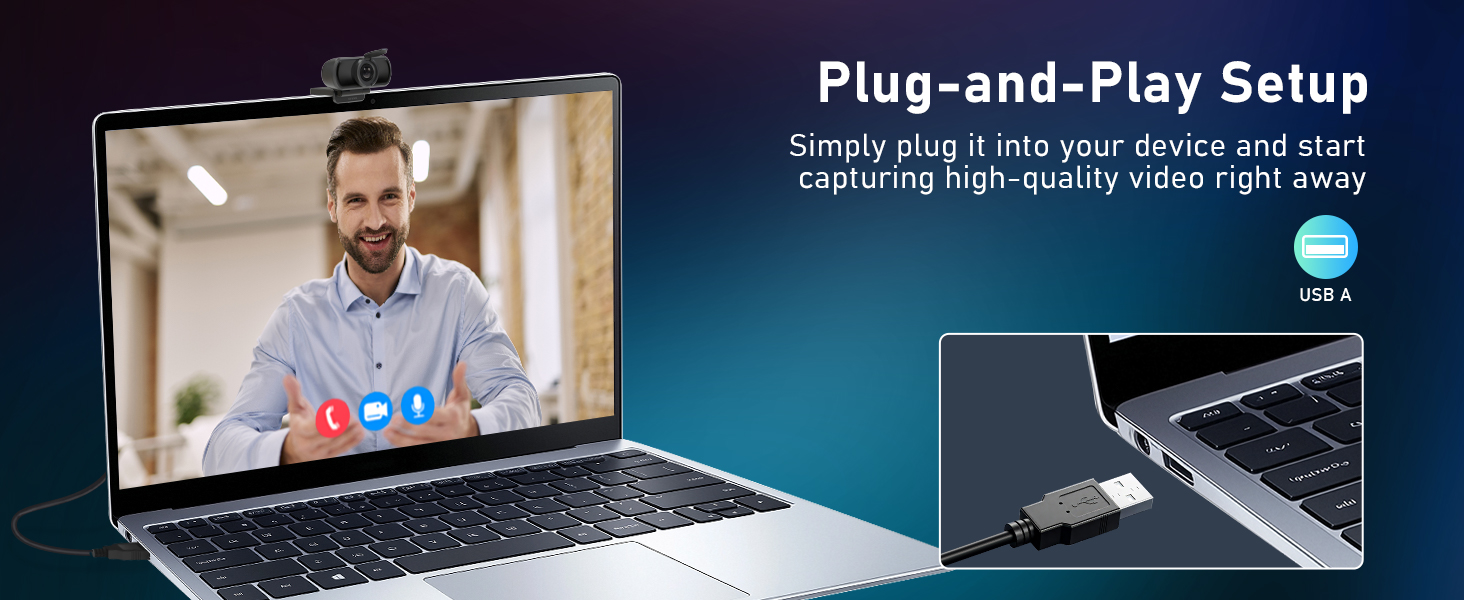 saylas 2.5K Webcam for PC with Microphone