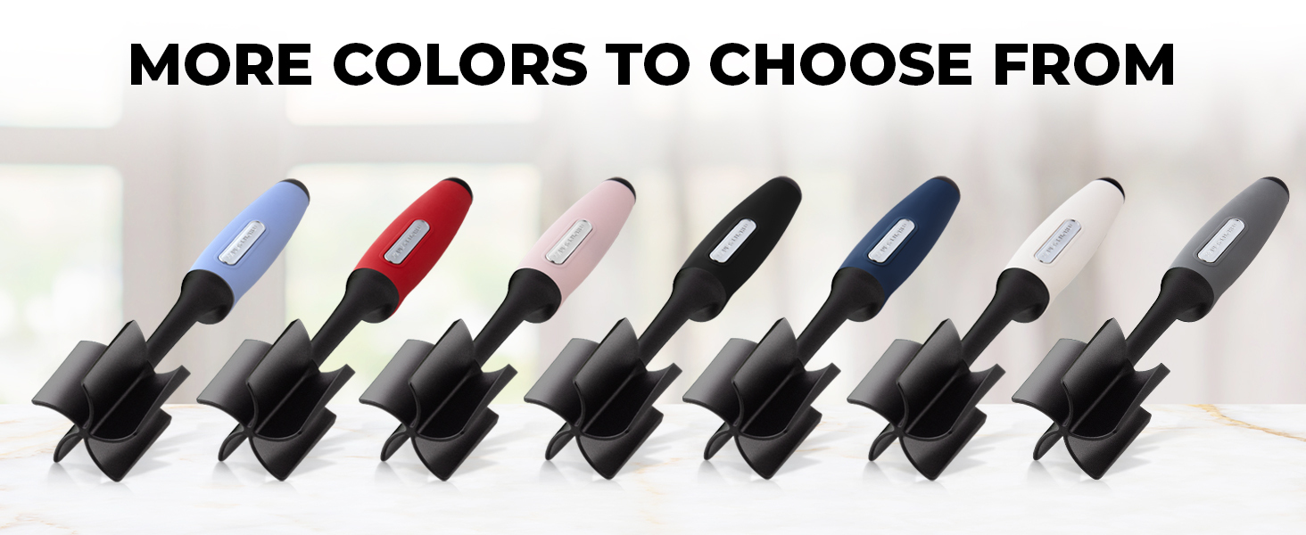 Durable meat chopper with comfy grip and thumb rest for effortless meal prep.