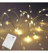 QBIS Warm White Fairy Lights Battery Operated with Timer Mode, 40 Micro LED Fairy Lights for Maso...