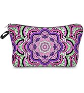 Deanfun Cosmetic Bag for Women, Mandala Flowers Waterproof Makeup Bags Roomy Toiletry Pouch Trave...
