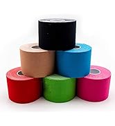 Axion Kinesiology Tapes. Set of 6. Different Waterproof Colours. Skin-Friendly Elastic Self-Adhes...