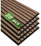 Art3d 20-Pack 12" x 24" Soundproof Wood Slat Panels, 40 sq.ft Acoustic Wall Panels, 3D Wall Panel...