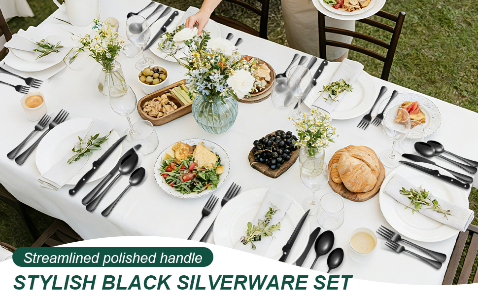 black utensil set