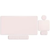 MOSISO Large Gaming Mouse Pad&amp;Massage Keyboard Wrist Rest&amp;Mousepad&amp;Wrist Rest&amp;Coaster,Ergonomic N...