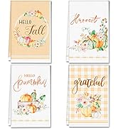 Thanksgiving Kitchen Towels Fall Pumpkin Dish Towels Absorbent Hand Towels Thanksgiving Rustic De...