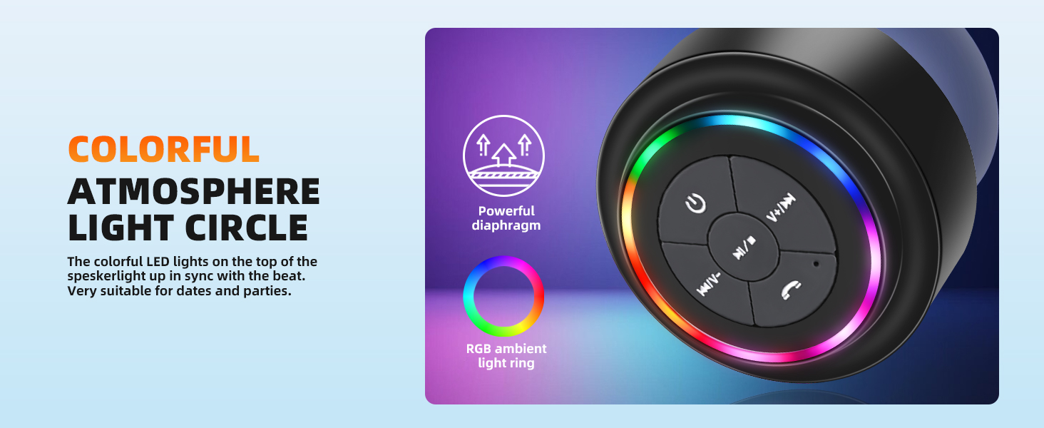 LED Bluetooth Waterproof Shower Speaker