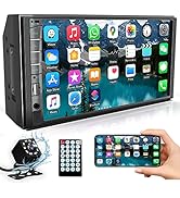 Car Stereo Double Din with Bluetooth 5.1, Car Radio Touchscreen 7 Inch MP5 Player Car Stereo with...