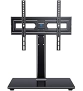 PERLESMITH Universal Swivel TV Stand-Table Top TV Stand for 32-65 inch TV-Height Adjustable TV Ba...