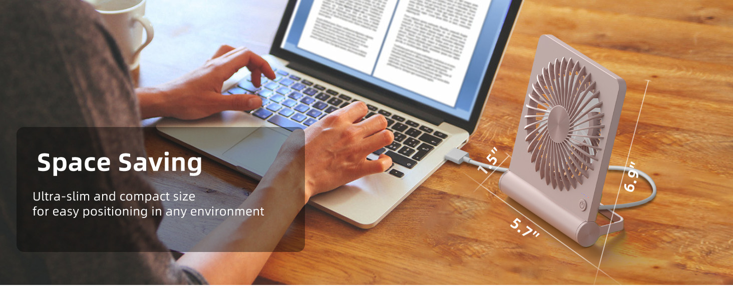 Koonie USB Fan, Strong Wind Ultra Quiet Small Desk Fan