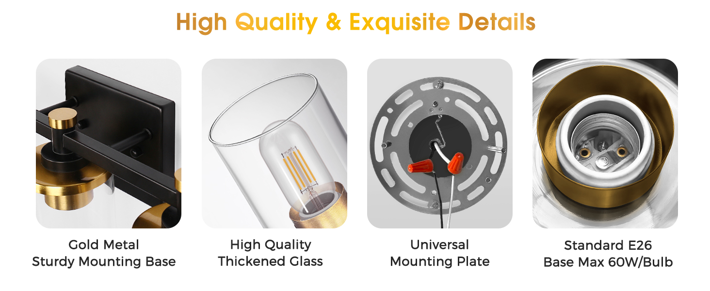 Black and Gold Vanity Light 