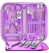 Manicure Set 16Pcs Professional Stainless Steel Pedicure Kit Mens Grooming Kit Fingernail &amp; Toena...