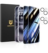 UNBREAKcable Privacy Screen Protector for iPhone 16 (6.1-Inch), 2-Pack + 2 Lens Protectors|25° An...