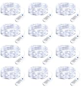 Minetom 12 Pack Fairy Lights Battery Operated String Lights, 8 Modes &amp; Timer, 7ft 20LED White Wat...