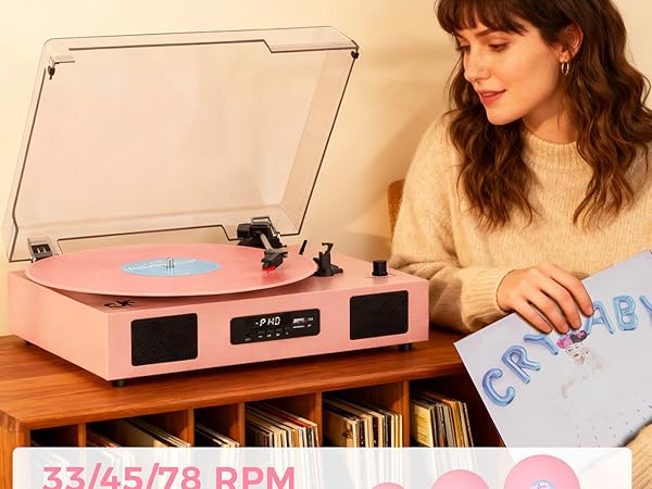 3 speed record player