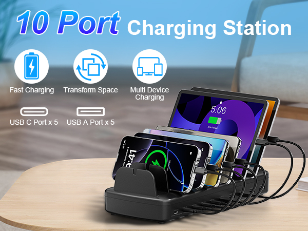 10 Port Charging Station for iphone ipad smartphone