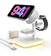 4 in 1 Wireless Charging Station with Light for Apple,Magnetic Wireless Charger Stand for iPhone ...