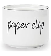 ONTUBE Porcelain Paper Clip Holders,Ceramic Paper Clip Organizer (White)
