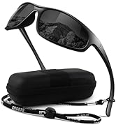 LINVO Polarized Sports Sunglasses for Men Women,Ultralight Wrap Around UV400 Protection Sun Glass...